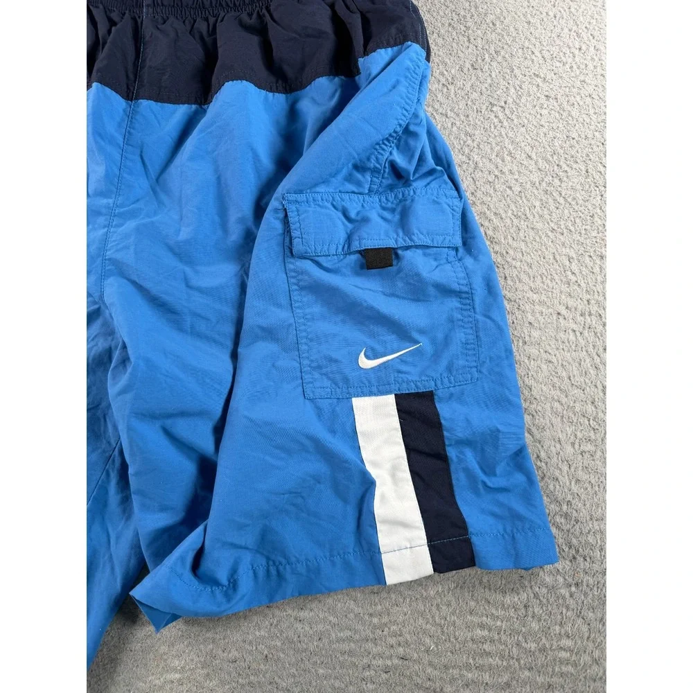 Vintage Nike Swim Trunks Mens 2XL Blue Nylon Lined Y2K 90s Board Shorts